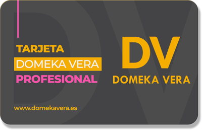 Tarjeta Domeka Vera para profesionales para conseguir descuentos y precios exclusivos.